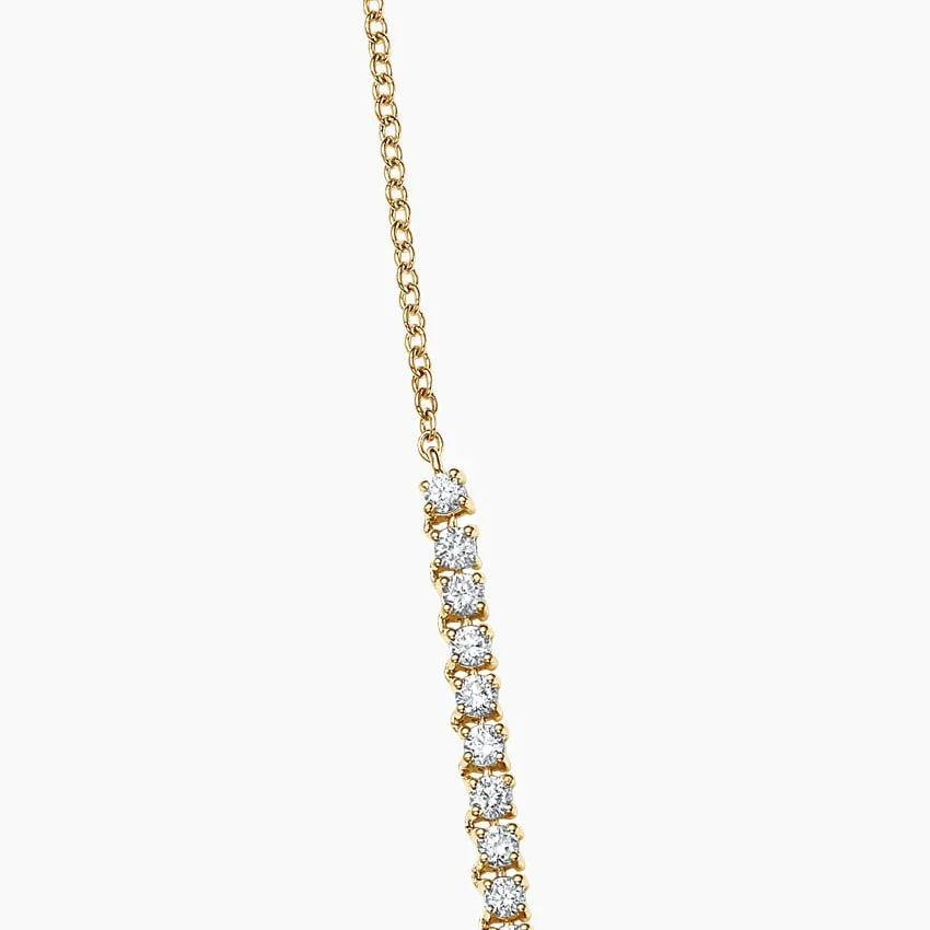18 inch yellow gold tennis necklace with lab grown diamonds by Delux Jewelry