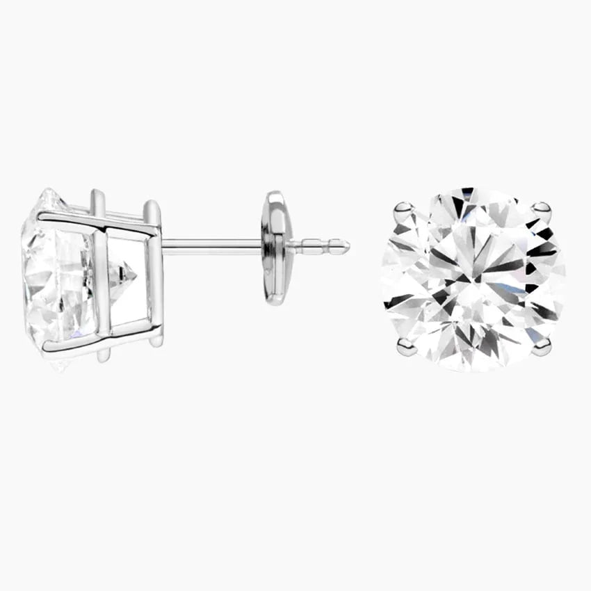 Lab diamond stud earrings in 14K white gold, Delux Jewelry fine jewelry collection