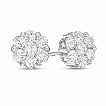 Lab Diamond Flower Studs