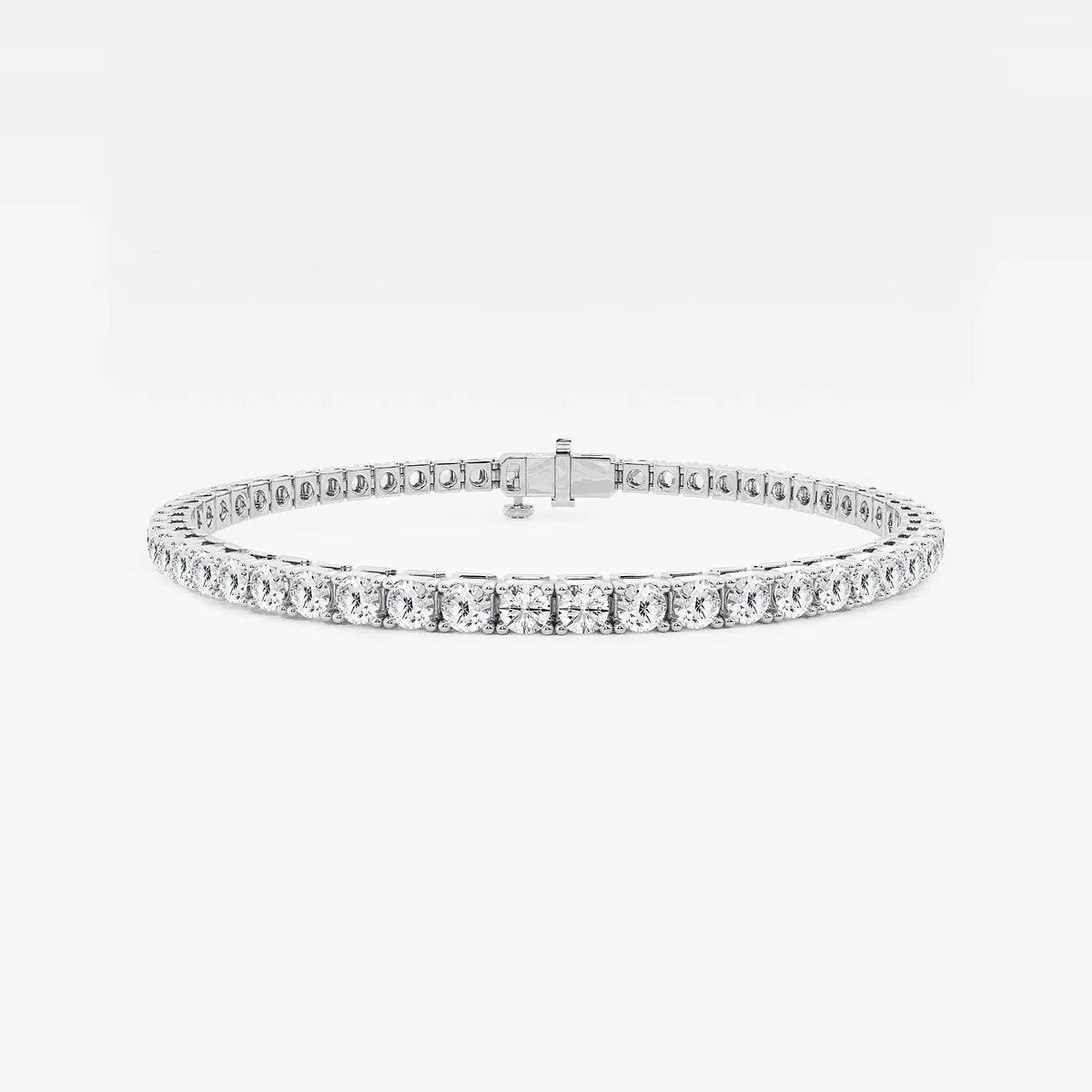 Lab grown diamond tennis bracelet in white gold from Delux Jewelry on white background