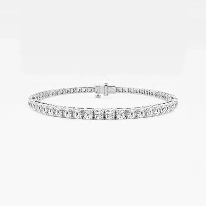 Lab grown diamond tennis bracelet in white gold from Delux Jewelry on white background