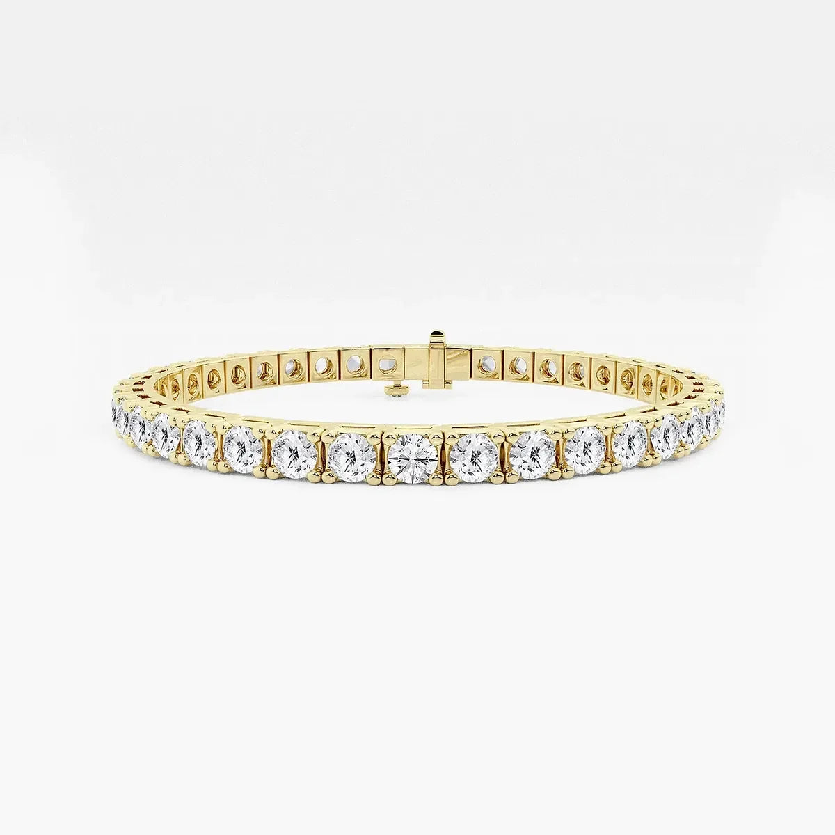 Yellow gold tennis bracelet with round lab grown diamonds, Delux Jewelry fine jewelry