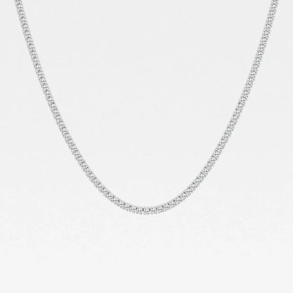 Lab grown diamond tennis chain in sterling silver from Delux Jewelry on white background