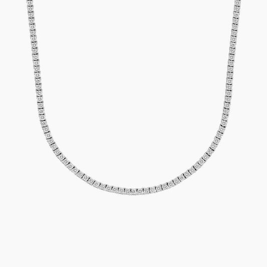 18 inch lab grown diamond tennis necklace in 14K white gold from Delux Jewelry
