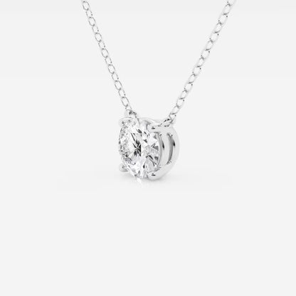 White gold pendant necklace with round lab grown diamond, Delux Jewelry fine jewelry