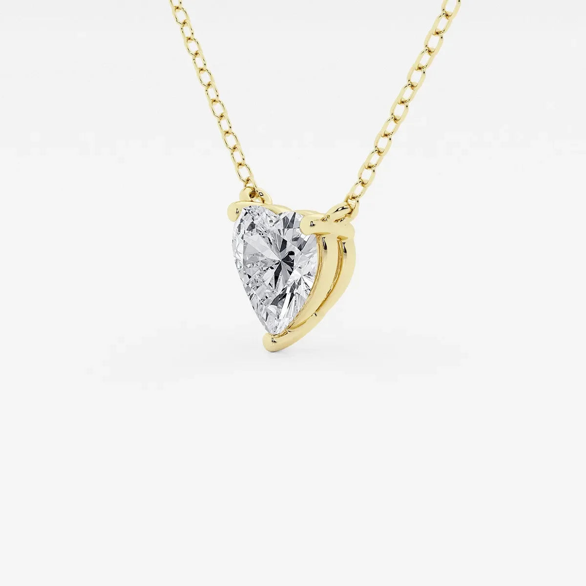Heart-shaped lab grown diamond pendant on yellow gold chain, Delux Jewelry fine jewelry