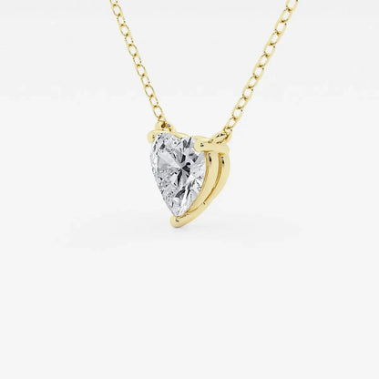 Heart-shaped lab grown diamond pendant on yellow gold chain, Delux Jewelry fine jewelry