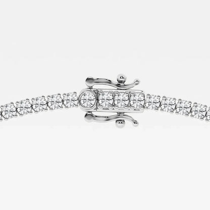 Sterling silver tennis chain with round lab grown diamonds and secure clasp, Delux Jewelry