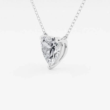 Lab grown diamond heart pendant in white gold on chain, Delux Jewelry fine jewelry