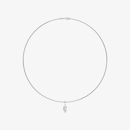 White gold necklace with marquise lab grown diamond pendant from Delux Jewelry