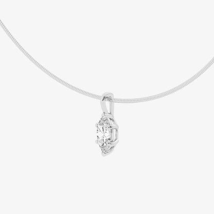 White gold necklace with marquise cut lab grown diamond pendant from Delux Jewelry