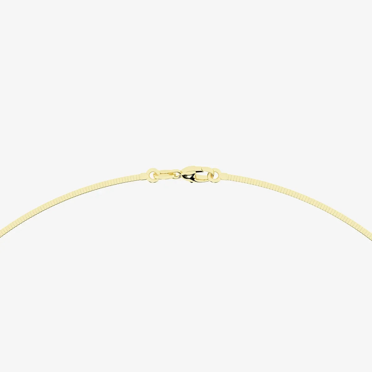 14k yellow gold marquise pendant necklace with lobster clasp on white background