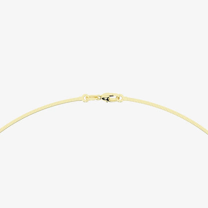 14k yellow gold marquise pendant necklace with lobster clasp on white background