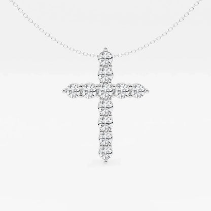 White gold cross pendant with lab grown diamonds on a delicate chain, Delux Jewelry