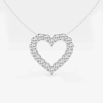 White gold heart pendant necklace with lab grown diamonds from Delux Jewelry