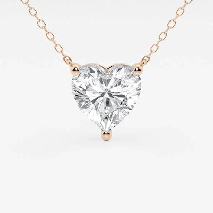Rose gold heart pendant necklace with lab grown diamond from Delux Jewelry