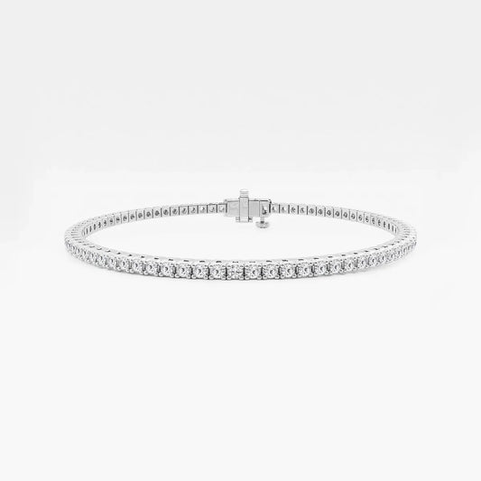 Lab grown diamond tennis bracelet in white gold from Delux Jewelry on white background
