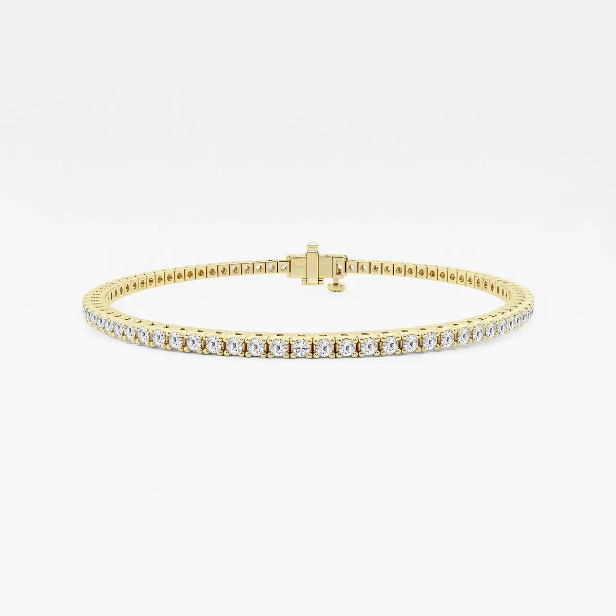 Lab grown diamond tennis bracelet in yellow gold, fine jewelry by Delux Jewelry