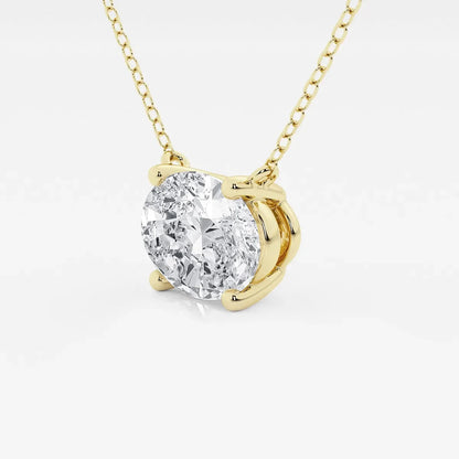 Oval lab grown diamond pendant in yellow gold on chain, Delux Jewelry fine jewelry