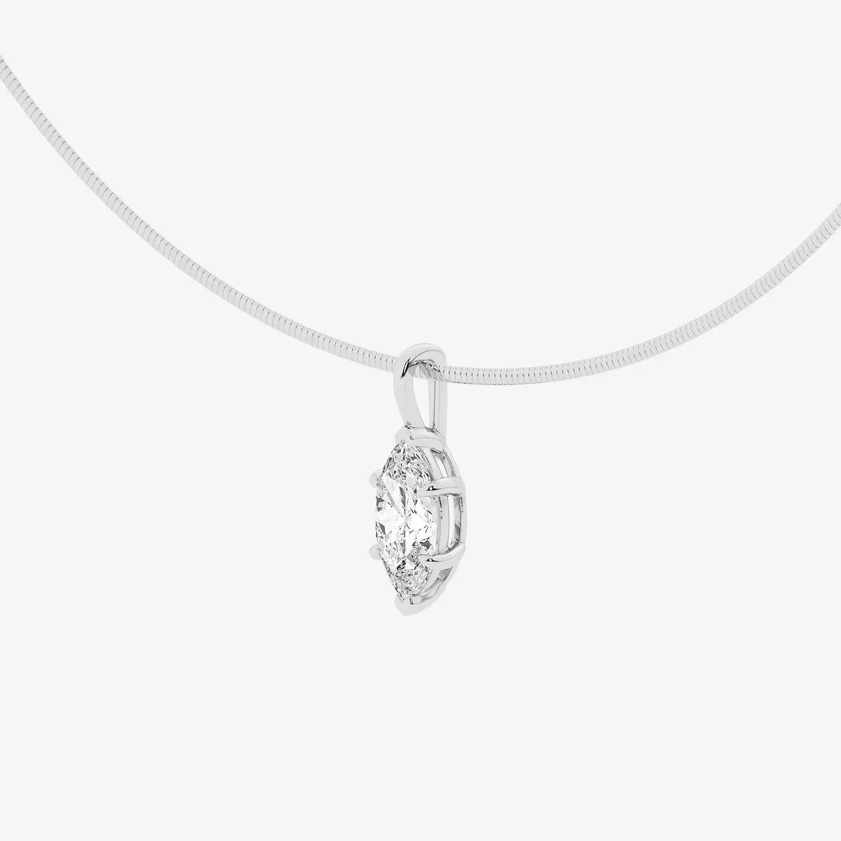 White gold marquise lab grown diamond pendant necklace from Delux Jewelry