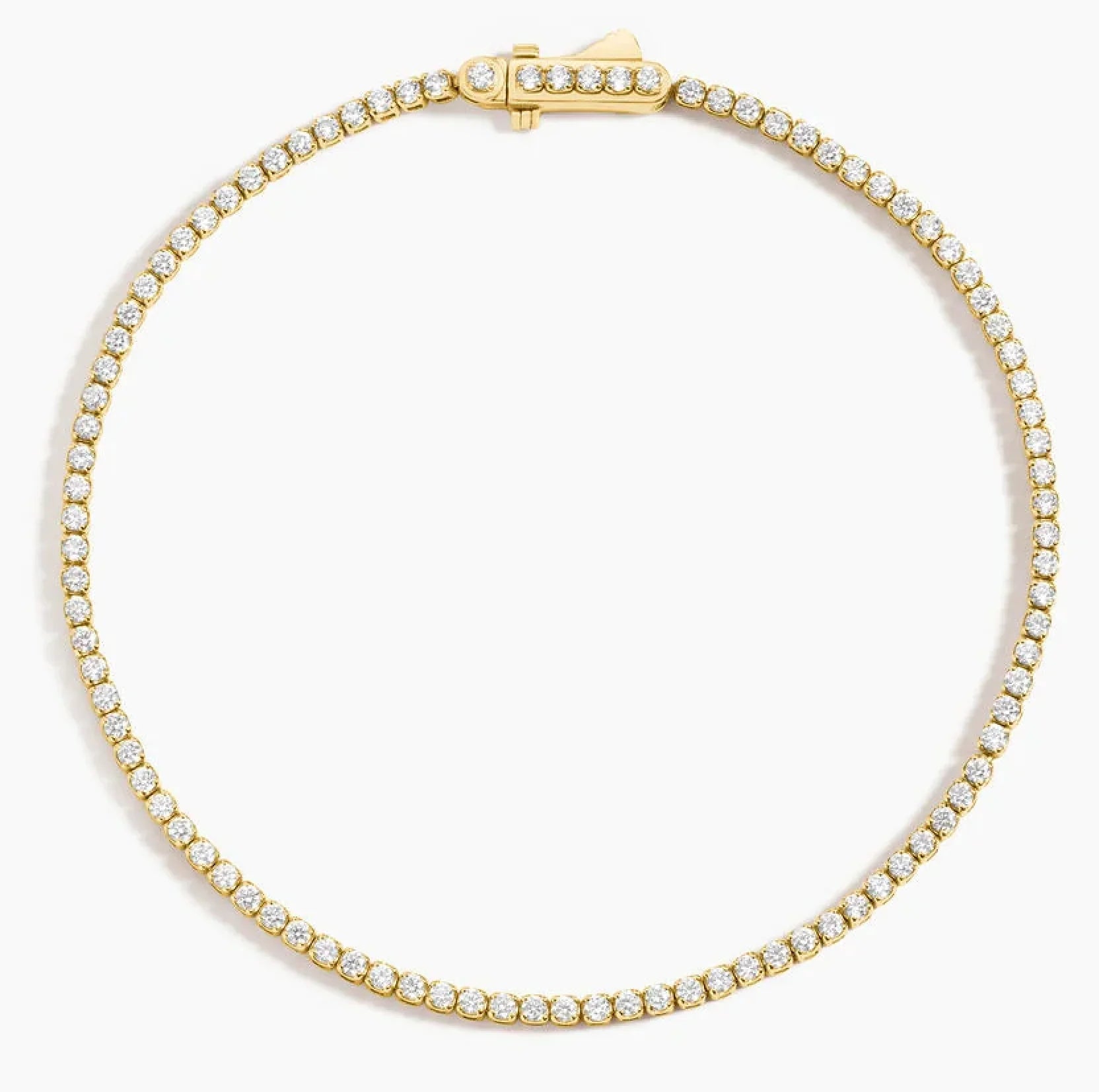 6.5 inch lab diamond tennis bracelet in 14K yellow gold from Delux Jewelry, round diamonds