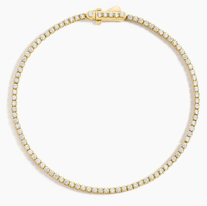 6.5 inch lab diamond tennis bracelet in 14K yellow gold from Delux Jewelry, round diamonds