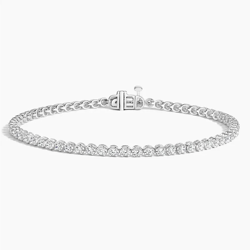 Lab grown diamond tennis bracelet in 14K white gold with closed clasp from Delux Jewelry