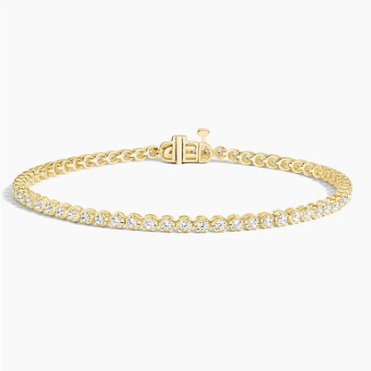 6.5 inch lab diamond tennis bracelet in 14K yellow gold with closed clasp, Delux Jewelry