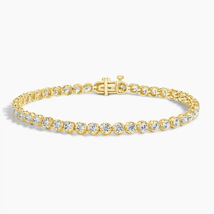 Lab grown diamond tennis bracelet in 14K yellow gold, fine jewelry by Delux Jewelry