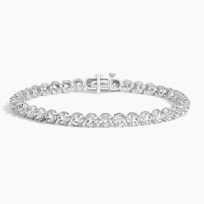 Lab grown diamond tennis bracelet in 14K white gold from Delux Jewelry on white background