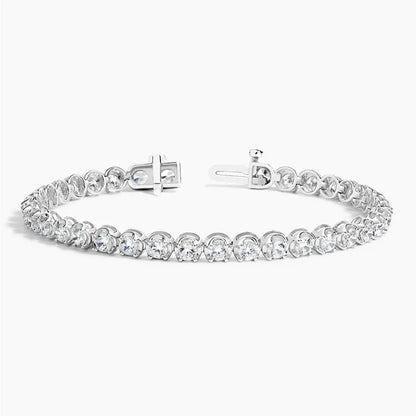 Lab diamond tennis bracelet in 14K white gold with open clasp, fine jewelry by Delux Jewelry