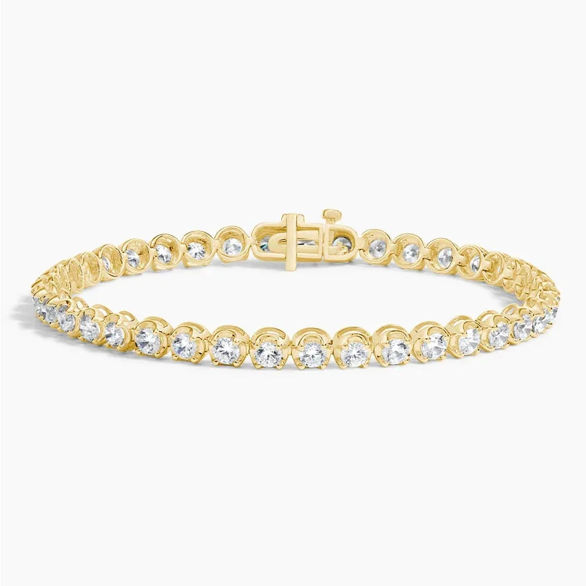 Lab grown diamond tennis bracelet 14K yellow gold, Delux Jewelry, fine jewelry