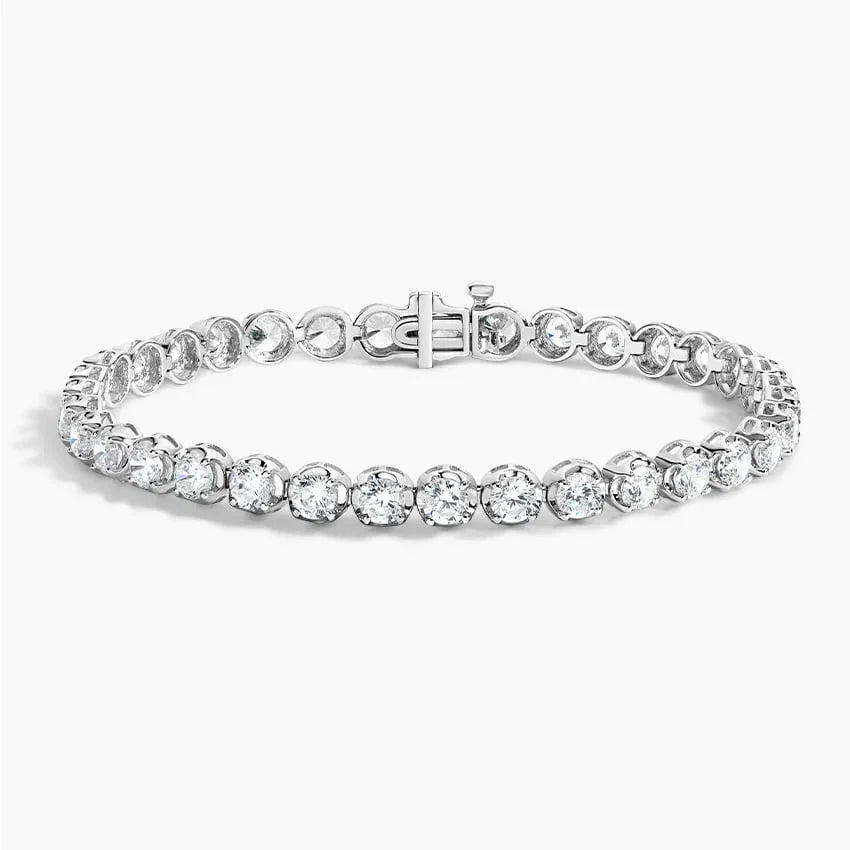 Lab diamond tennis bracelet in 14K white gold with round brilliant stones from Delux Jewelry