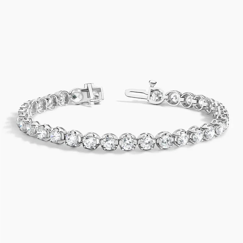 6.5 inch lab diamond tennis bracelet in 14K white gold with open clasp, Delux Jewelry