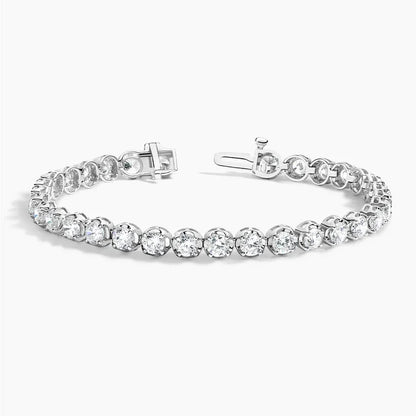 6.5 inch lab diamond tennis bracelet in 14K white gold with open clasp, Delux Jewelry