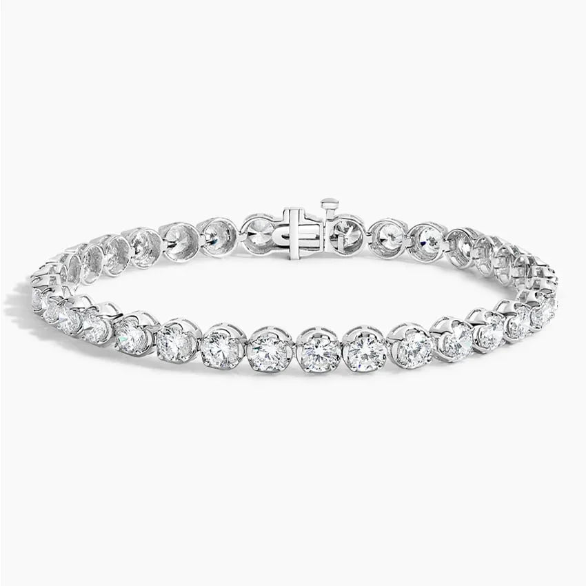 Lab grown diamond tennis bracelet in 14K white gold, fine jewelry by Delux Jewelry