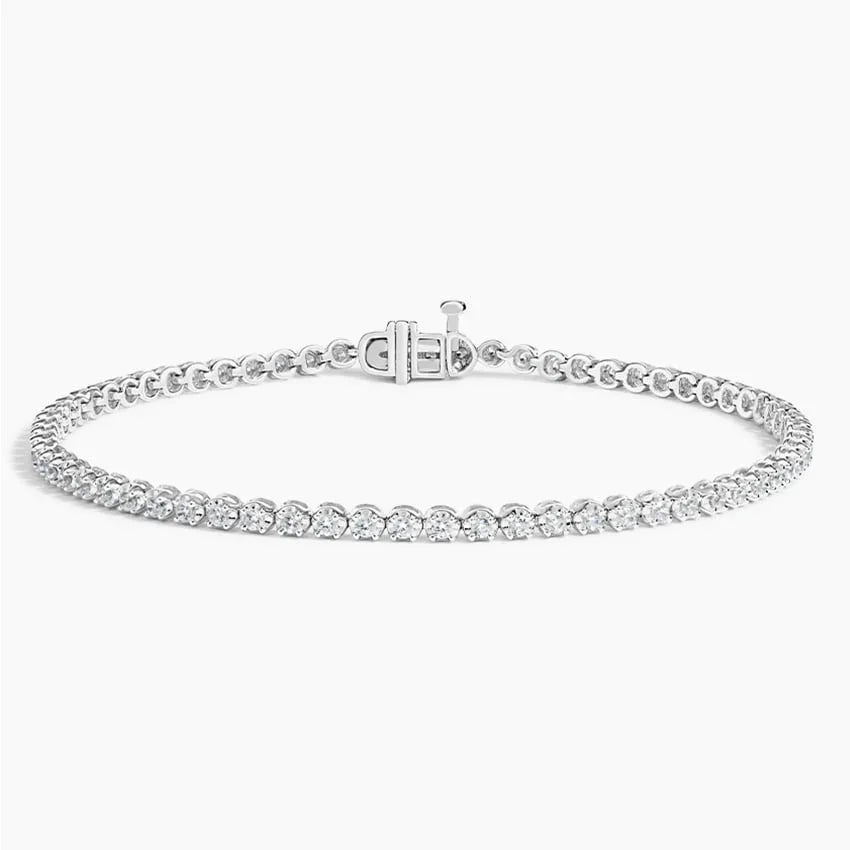 7 inch lab grown diamond tennis bracelet in 14K white gold, Delux Jewelry