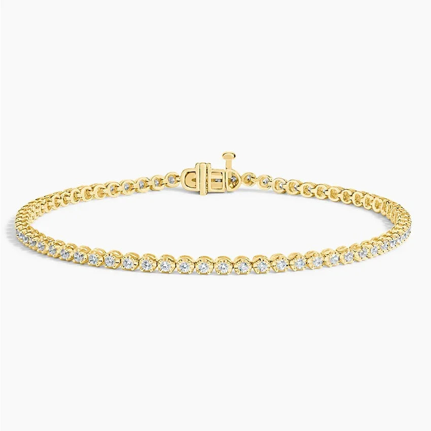 7-inch lab diamond tennis bracelet in 14K yellow gold from Delux Jewelry on white background