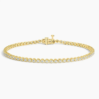 7-inch lab diamond tennis bracelet in 14K yellow gold from Delux Jewelry on white background