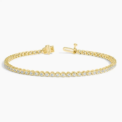7 inch lab diamond tennis bracelet in 14K yellow gold with open clasp, Delux Jewelry