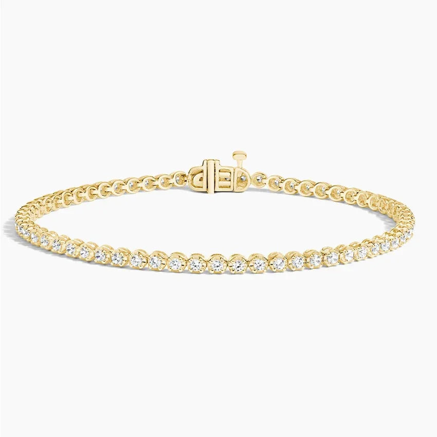 7 inch lab grown diamond tennis bracelet in 14K yellow gold from Delux Jewelry