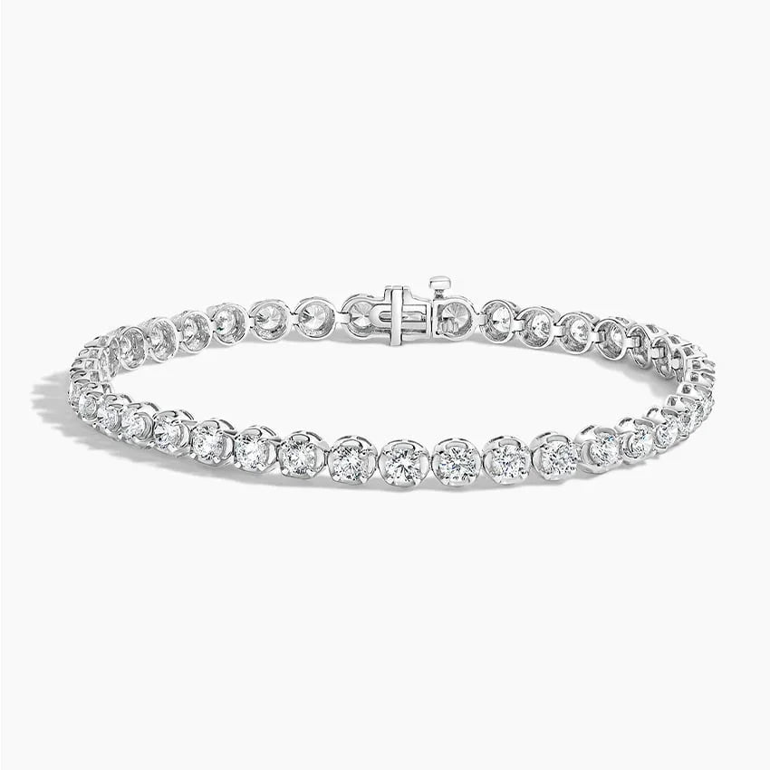 7 inch lab grown diamond tennis bracelet in 14K white gold, Delux Jewelry