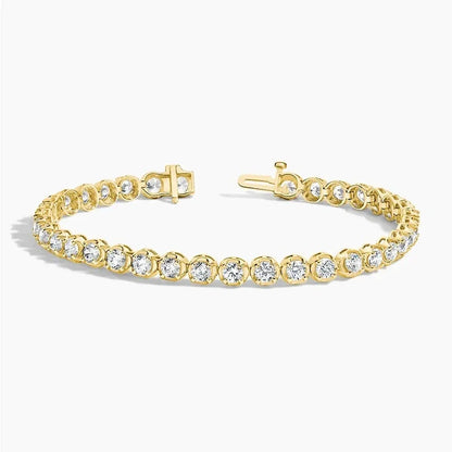7-inch yellow gold lab diamond tennis bracelet with open clasp, Delux Jewelry