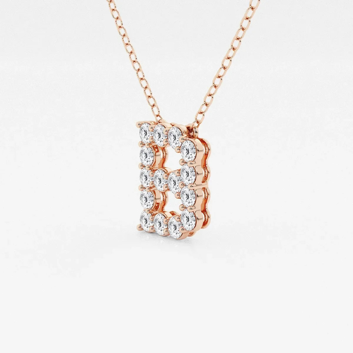Rose gold necklace with lab grown diamond initial D pendant from Delux Jewelry
