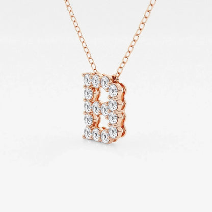 Rose gold necklace with lab grown diamond initial D pendant from Delux Jewelry