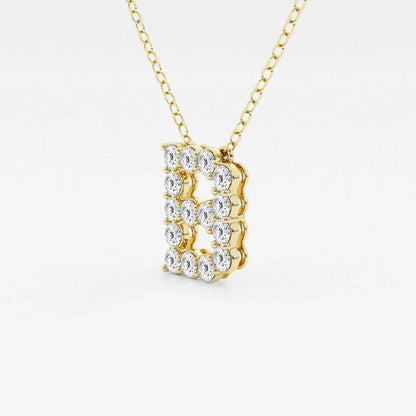 Gold necklace with letter B pendant set in lab grown diamonds by Delux Jewelry