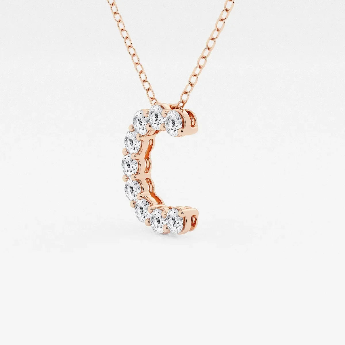 Rose gold necklace with lab grown diamond 'C' pendant from Delux Jewelry
