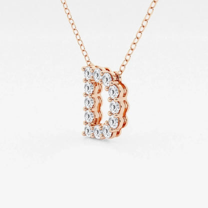Rose gold pendant necklace with lab grown diamonds in letter D from Delux Jewelry