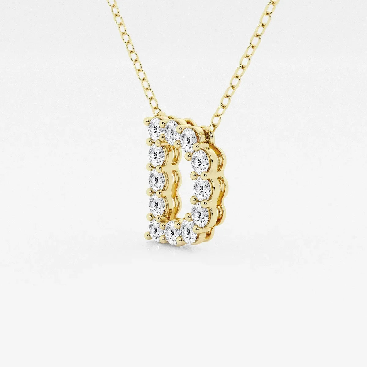 Gold letter D pendant necklace with lab grown diamonds by Delux Jewelry