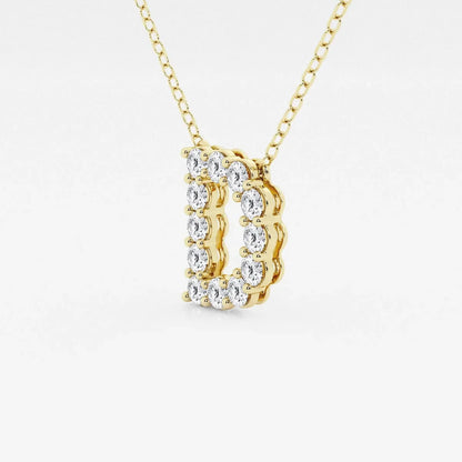 Gold letter D pendant necklace with lab grown diamonds by Delux Jewelry